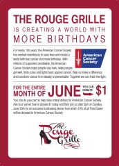 Rouge Grille Supports American Cancer Society